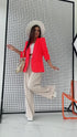 Neon orange, ONE SIZE jacket with gathered sleeves